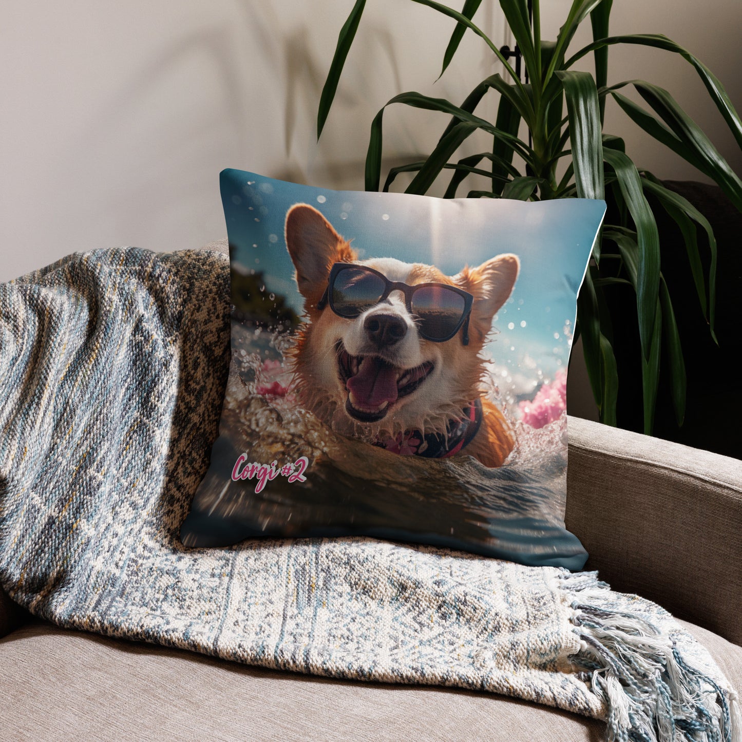 Corgi #2 Summer Real Style Home & living All-Over Print Premium Pillow