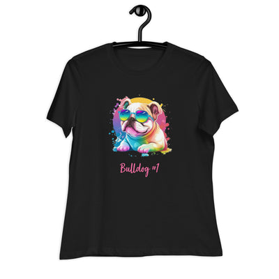 Bulldog #1 Pop   Women's clothing Relaxed T-Shirt