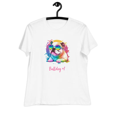 Bulldog #1 Pop   Women's clothing Relaxed T-Shirt